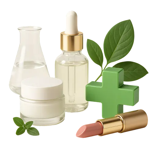Natural health and beauty care products with essential oils and makeup